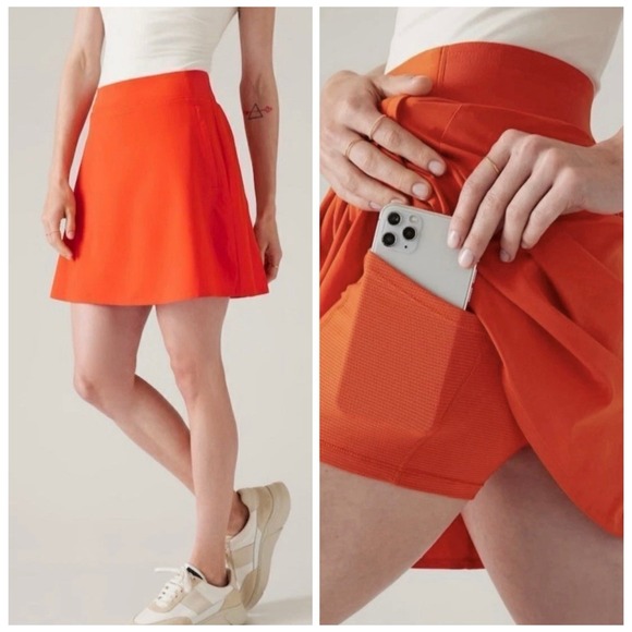 Athleta Pants - Athleta Women's Brooklyn Skort Size 8‎ Orange Pockets Golf Tennis Pickleball
